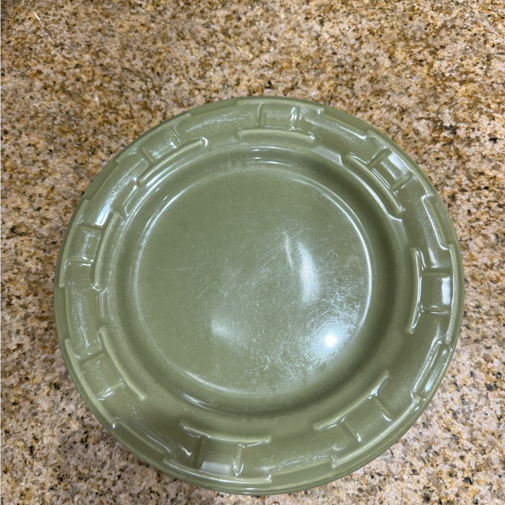 2- Sage Green Retired Longaberger Luncheon Plates